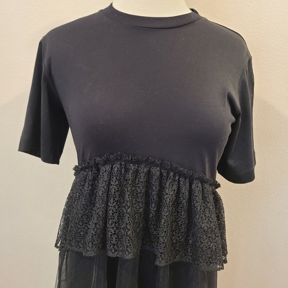 Simone Rocha Black Tulle & Lace Tiered Dress - Picture 2 of 12